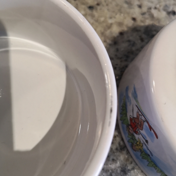 Vintage Campbell's Soup Kids 4.5" Bowls/ Mugs, Picnic, BBQ And Skiing - Picture 8 of 12